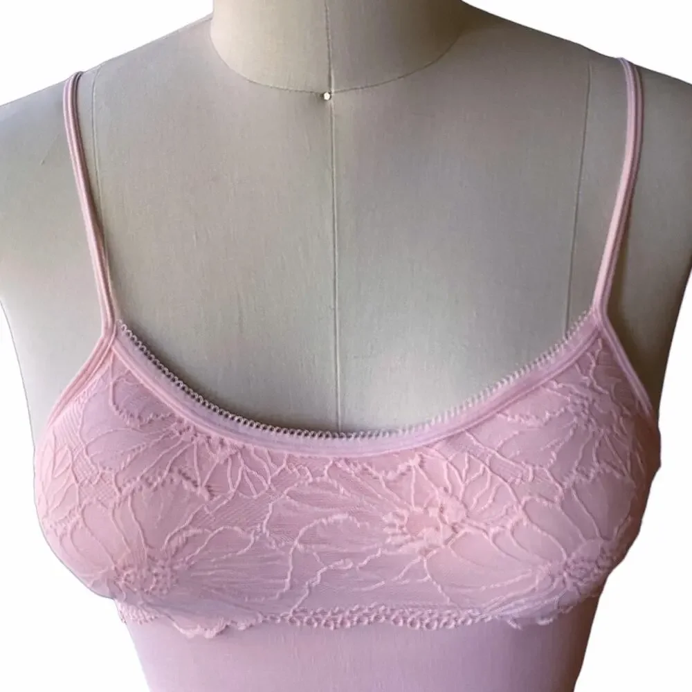 Set/ 2 MARILYN MONROE Pink Lace Bralettes ~ Women's Bra Size MEDIUM